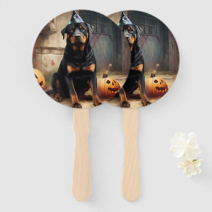 Éventail Citrouilles Rottweiler Halloween Épouvantable