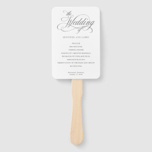Éventail Classique Élégant Script Flore Mariage Ventilateur