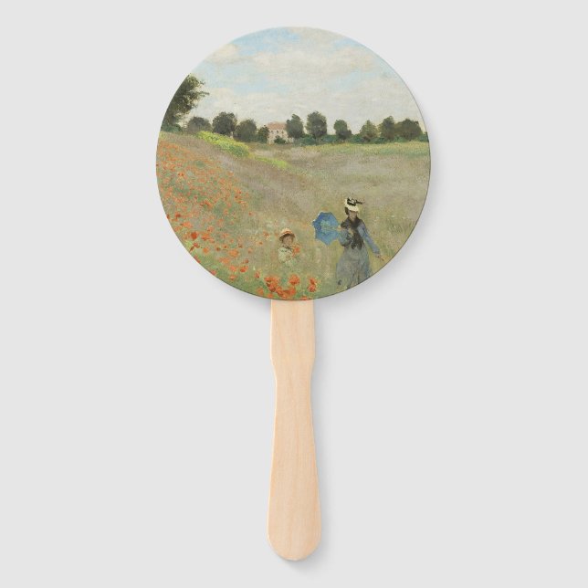 Éventail Claude Monet Le Champ de coquelicots près d'Argent (Devant)