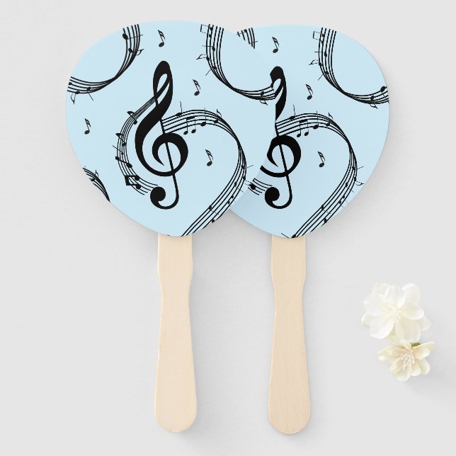 Éventail Climacic G Clef Music Blue (Devant et derrière)
