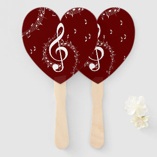 Éventail Climacic G Clef Music Rouge