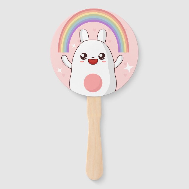 Éventail Clipart arc-en-ciel de Kawaii (Devant)