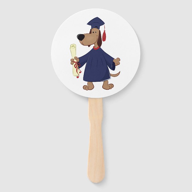 Éventail Clipart de graduation de chien (Devant)