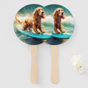 Éventail Cocker Spaniel Beach Surf Peinture