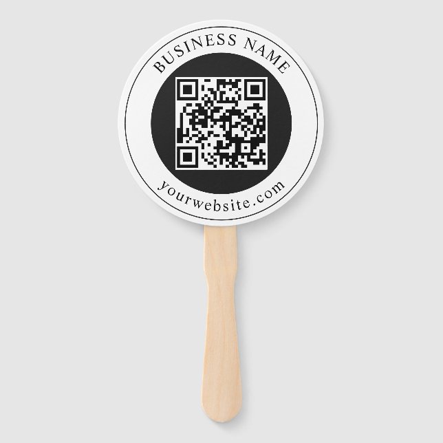Éventail Code QR avec nom d'entreprise modifiable (Devant)