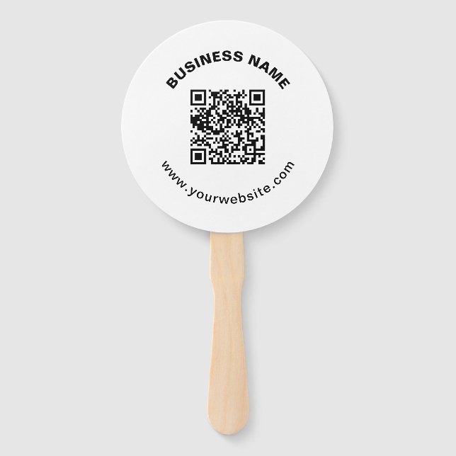 Éventail Code QR avec nom d'entreprise Texte circulaire gra (Devant)