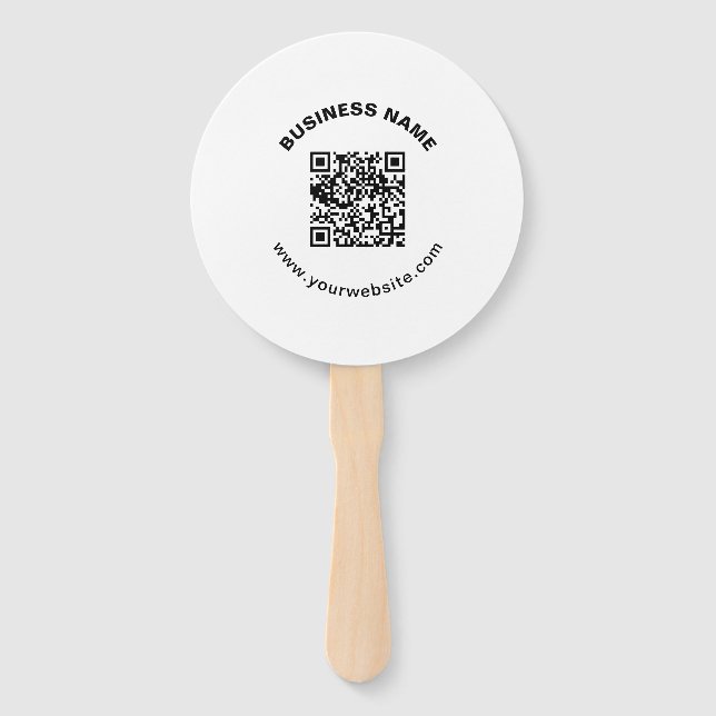 Éventail Code QR avec nom d'entreprise Texte circulaire gra (Devant)