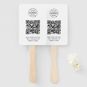 Éventail Code QR   Business Logo Professionnel Simple Blanc