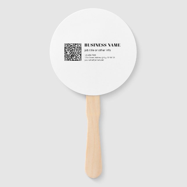 Éventail Code QR d'entreprise & Texte Rétro-Moderne Modifia (Devant)