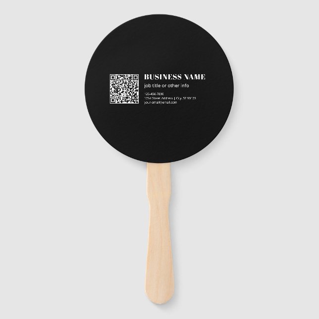 Éventail Code QR personnalisé & Texte rétro-moderne modifia (Devant)