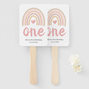 Éventail Coeur rose mignon fille Boho Arc-en-ciel premier a