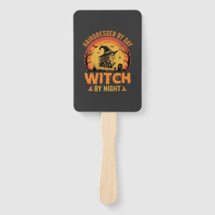 Éventail Coiffeur de jour Sorcière de nuit Design Halloween