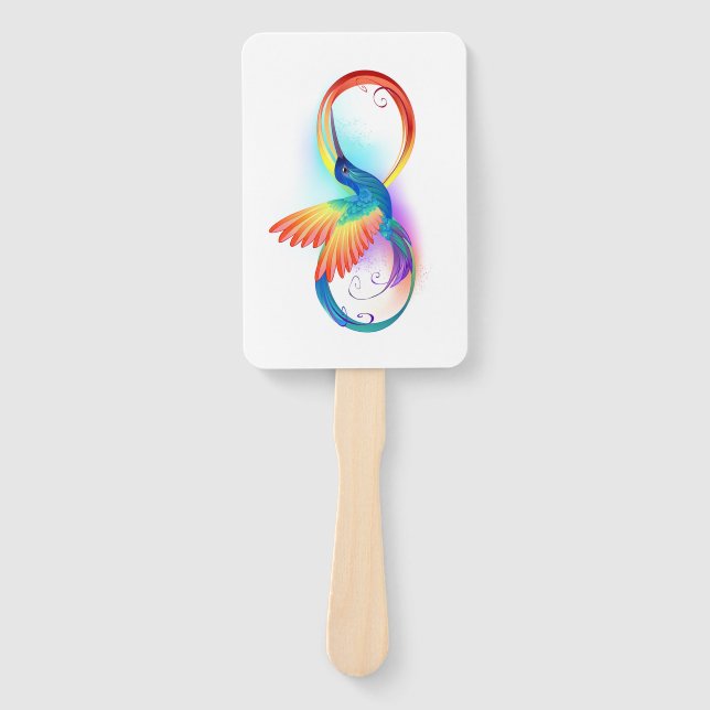Éventail Colibri arc-en-ciel avec symbole Infinity (Devant)