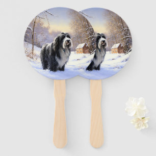 Éventail Collie Laisser Il Neige Noël