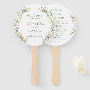 Éventail Colorful Rustic Meadow Wild Flower Wedding Program