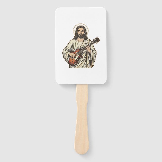 Éventail Conception de chemise avec gravure de guitariste s (Devant)