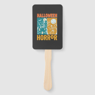 Éventail Conception de maison hantée Halloween Lune squelet