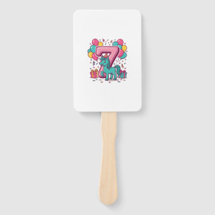Éventail Conception de vecteur de poney mignon de fête d'an