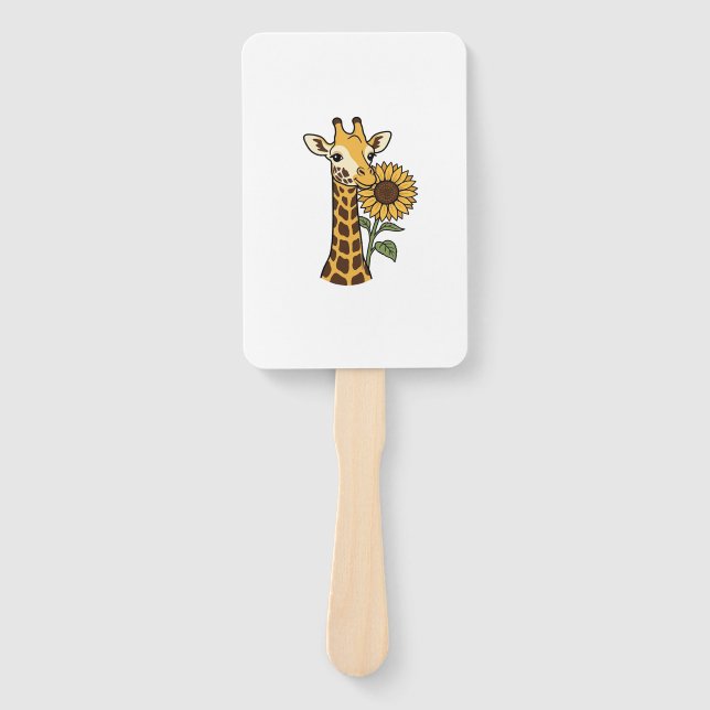 Éventail Conception de vecteur de tournesol de girafe vinta (Devant)