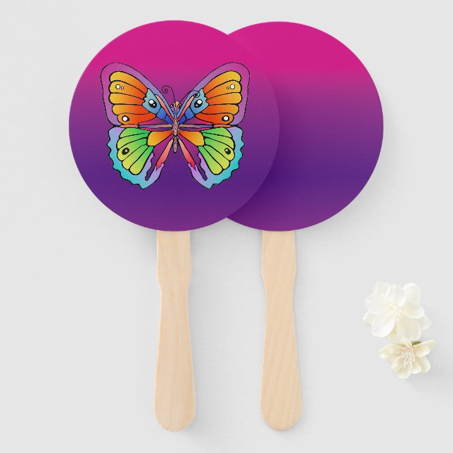 Éventail Conception papillon (Devant et derrière)