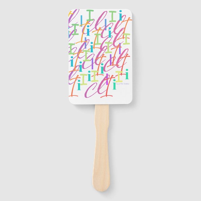 Éventail Confettis de lettres "I" (Devant)