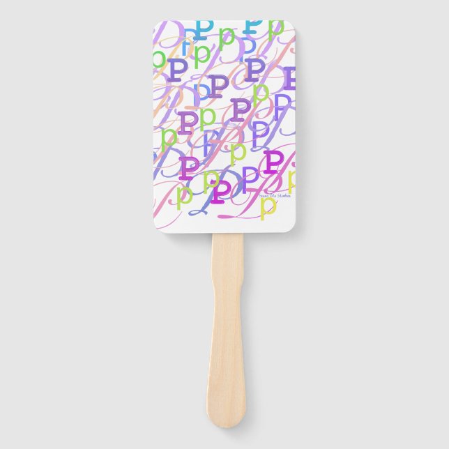 Éventail Confettis en forme de lettre "P" (Devant)