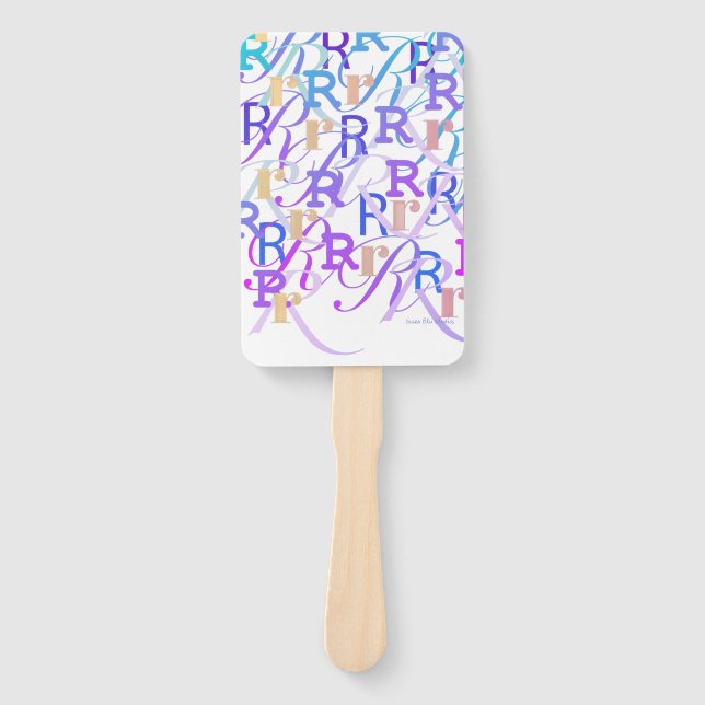 Éventail Confettis en forme de lettre "R" (Devant)