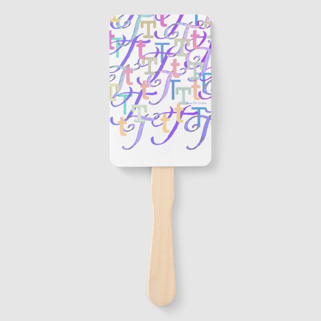 Éventail Confettis en forme de lettre "T" (Devant)