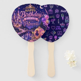 Éventail Confettis pour fête d'anniversaire de princesse