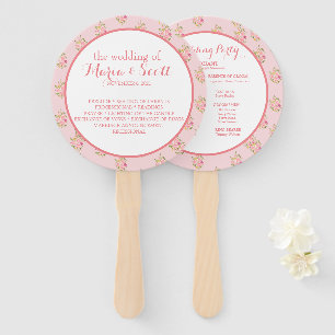 Éventail Coral rose Floral Détails Mariage Ventilateur à ma