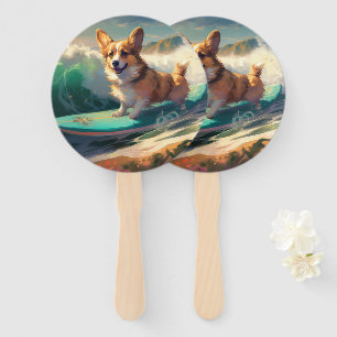 Éventail Corgi Plage Surf Peinture