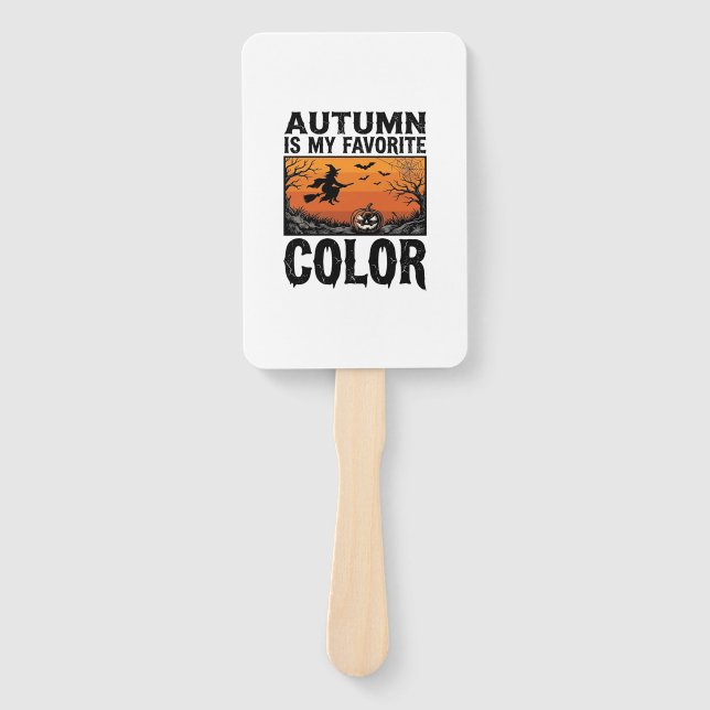 Éventail Couleur préférée d'automne Halloween Citrouille Ve (Devant)