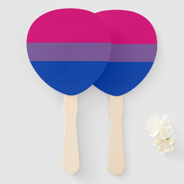 Éventail Couleurs du drapeau de fierté bisexuel de Slippery (Devant et derrière)