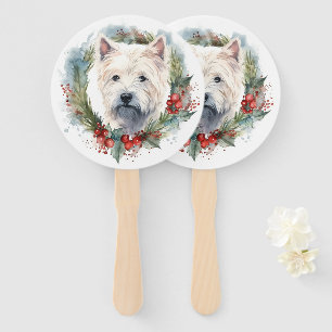 Éventail Couronne de Noël de West Highland White Terrier