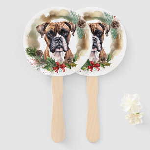 Éventail Couronne de Noël festive de Boxer