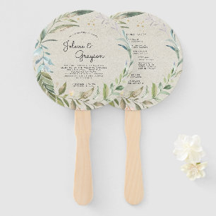 Éventail Couronne de verdure élégante Programme de mariag