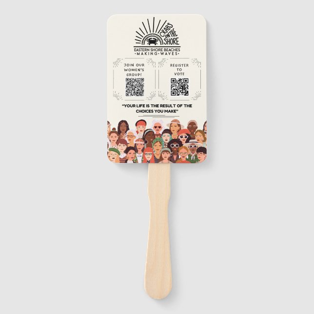 Éventail Crabes sur le rivage Rejoignez et inscrivez le ven (Devant)