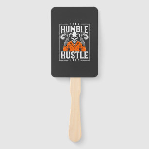 Éventail Crâne d'Halloween Reste Humble Travaille Dur