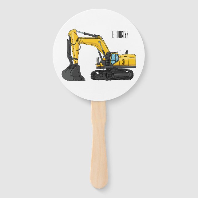 Éventail Crawler excavator cartoon illustration (Devant)