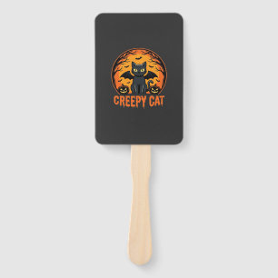 Éventail Création graphique de chat effrayant Halloween cha