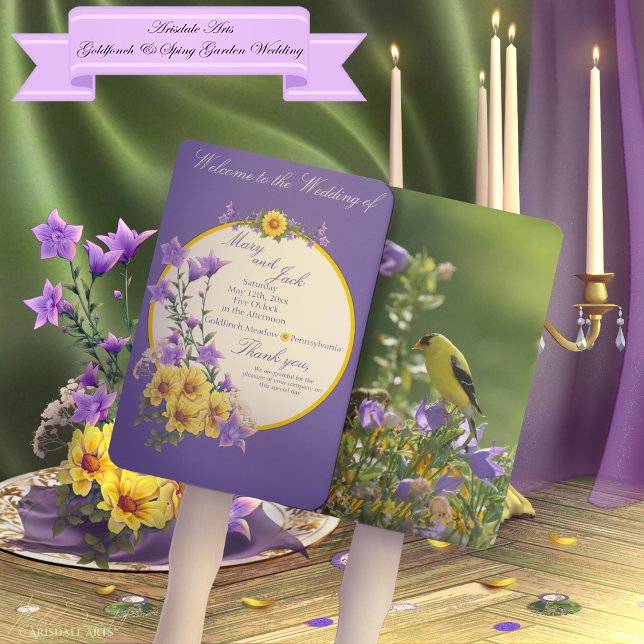 Éventail Crème Spring Garden Collection (Spring into your wedding with Arisdale Arts Goldfinch Garden and Spring Garden Collection set.)