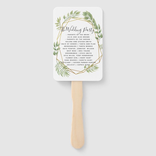 Éventail Crystal mariage HAND FANS programme ordre de servi (Dos)