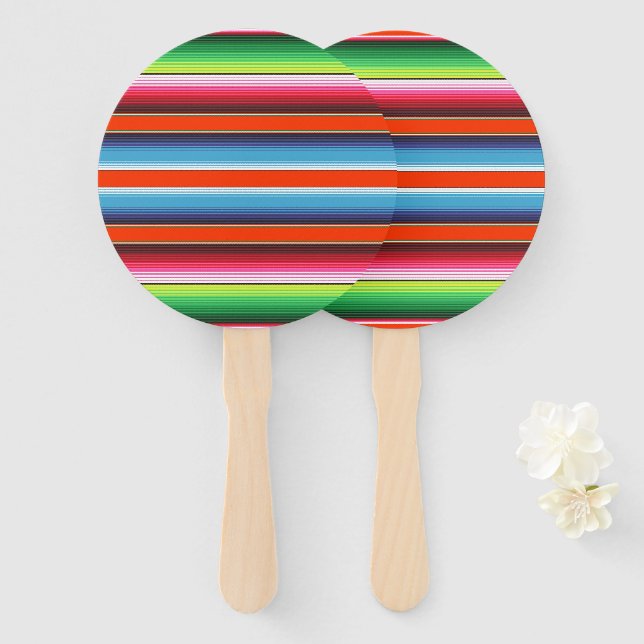 Éventail Cuisine traditionnelle espagnole Serape Fiesta mex (Devant et derrière)