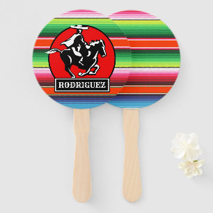 Éventail CUSTOM NAME Charro Horse Spanish Mexican Serape
