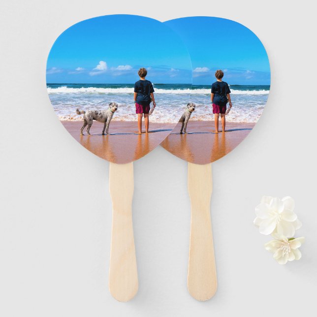 Éventail Custom Your Photo Hand Fan Personalized Gift (Devant et derrière)