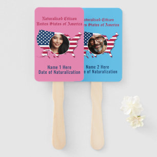 Éventail Customisé USA Naturalized Citizen Sa Photo