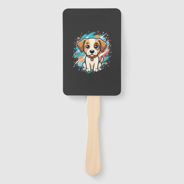 Éventail Cute Dog Paint Splash Vector Art_1 (Devant)