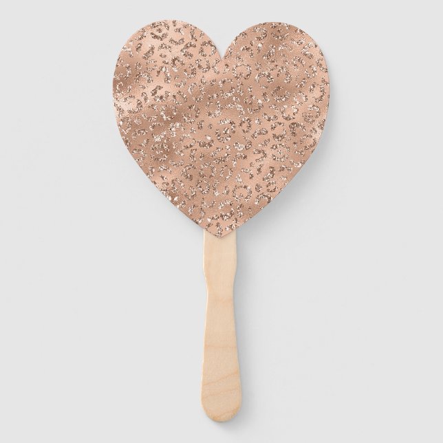 Éventail Cute Gold Cheetah Leopard Motif d'impression (Devant)