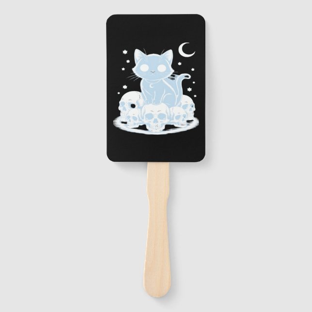 Éventail Cute Halloween Kitten Cat Gothic Aesthetic Essenti (Devant)