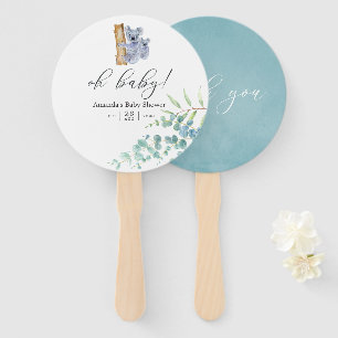 Éventail Cute Koala Oear Eucalyptus Baby shower Feuille